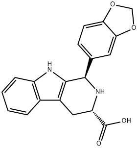 1H-Pyrido[3,4-b]indole-3-carboxylic acid, 1-(1,3-benzodioxol-5-yl)-2,3,4,9-tetrahydro-, (1R,3S)- Structure