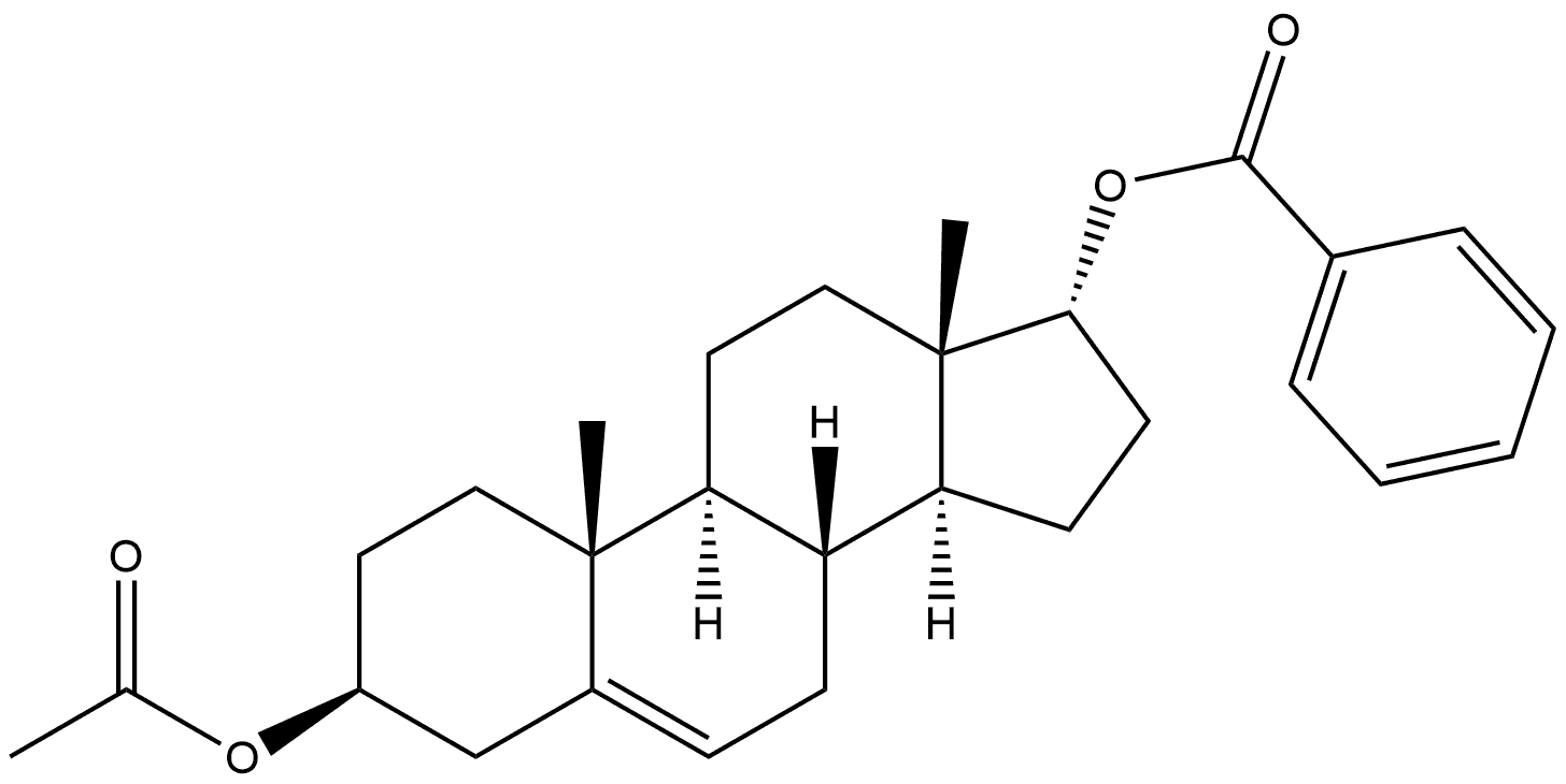 Androst-5-ene-3,17-diol, 3-acetate 17-benzoate, (3β,17α)- (9CI) 구조식 이미지