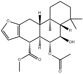 Methyl 7alpha-acetoxy-6beta-hydroxyvouacapan-17beta-oate Structure