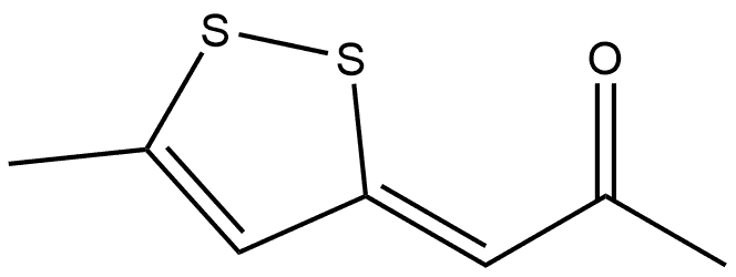 2-Propanone, 1-(5-methyl-3H-1,2-dithiol-3-ylidene)-, (Z)- (9CI) Structure