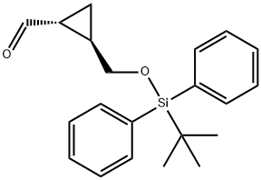 Cyclopropanecarboxaldehyde, 2-[[[(1,1-dimethylethyl)diphenylsilyl]oxy]methyl]-, (1R,2R)- Structure