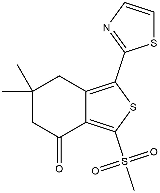 Benzo[c]thiophen-4(5H)-one, 6,7-dihydro-6,6-dimethyl-3-(methylsulfonyl)-1-(2-thiazolyl)- Structure