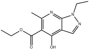 1H-Pyrazolo[3,4-b]pyridine-5-carboxylic acid, 1-ethyl-4-hydroxy-6-methyl-, ethyl ester 구조식 이미지