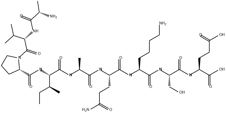 L-Glutamic acid, L-alanyl-L-valyl-L-prolyl-L-isoleucyl-L-alanyl-L-glutaminyl-L-lysyl-L-seryl- Structure