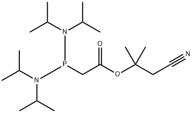 Acetic acid, 2-[bis[bis(1-methylethyl)amino]phosphino]-, 2-cyano-1,1-dimethylethyl ester 구조식 이미지