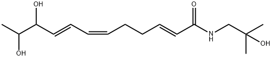 2,6,8-Dodecatrienamide, 10,11-dihydroxy-N-(2-hydroxy-2-methylpropyl)-, (2E,6Z,8E)- 구조식 이미지