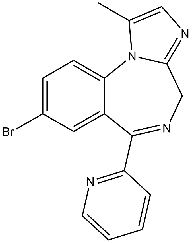 8-Bromo-1-methyl-6-(2-pyridinyl)-4H-imidazo[1,2-a][1,4]benzodiazepine Structure