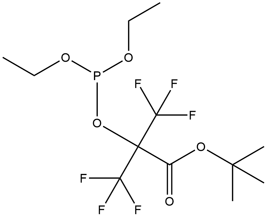 1,1-Dimethylethyl 2-[(diethoxyphosphino)oxy]-3,3,3-trifluoro-2-(trifluoromethyl)propanoate (ACI) Structure