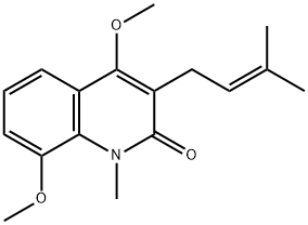 2(1H)-Quinolinone, 4,8-dimethoxy-1-methyl-3-(3-methyl-2-buten-1-yl)- Structure