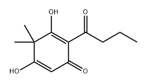 2,5-Cyclohexadien-1-one, 3,5-dihydroxy-4,4-dimethyl-2-(1-oxobutyl)- Structure