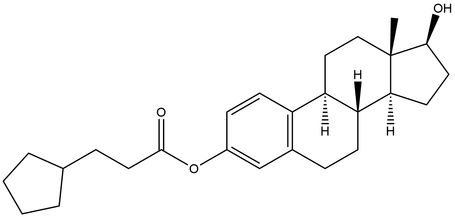 Estra-1,3,5(10)-triene-3,17-diol (17β)-, 3-cyclopentanepropanoate (9CI) Structure