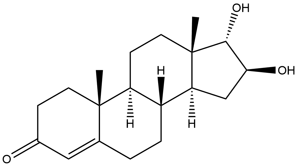 Androst-4-en-3-one, 16,17-dihydroxy-, (16β,17α)- Structure