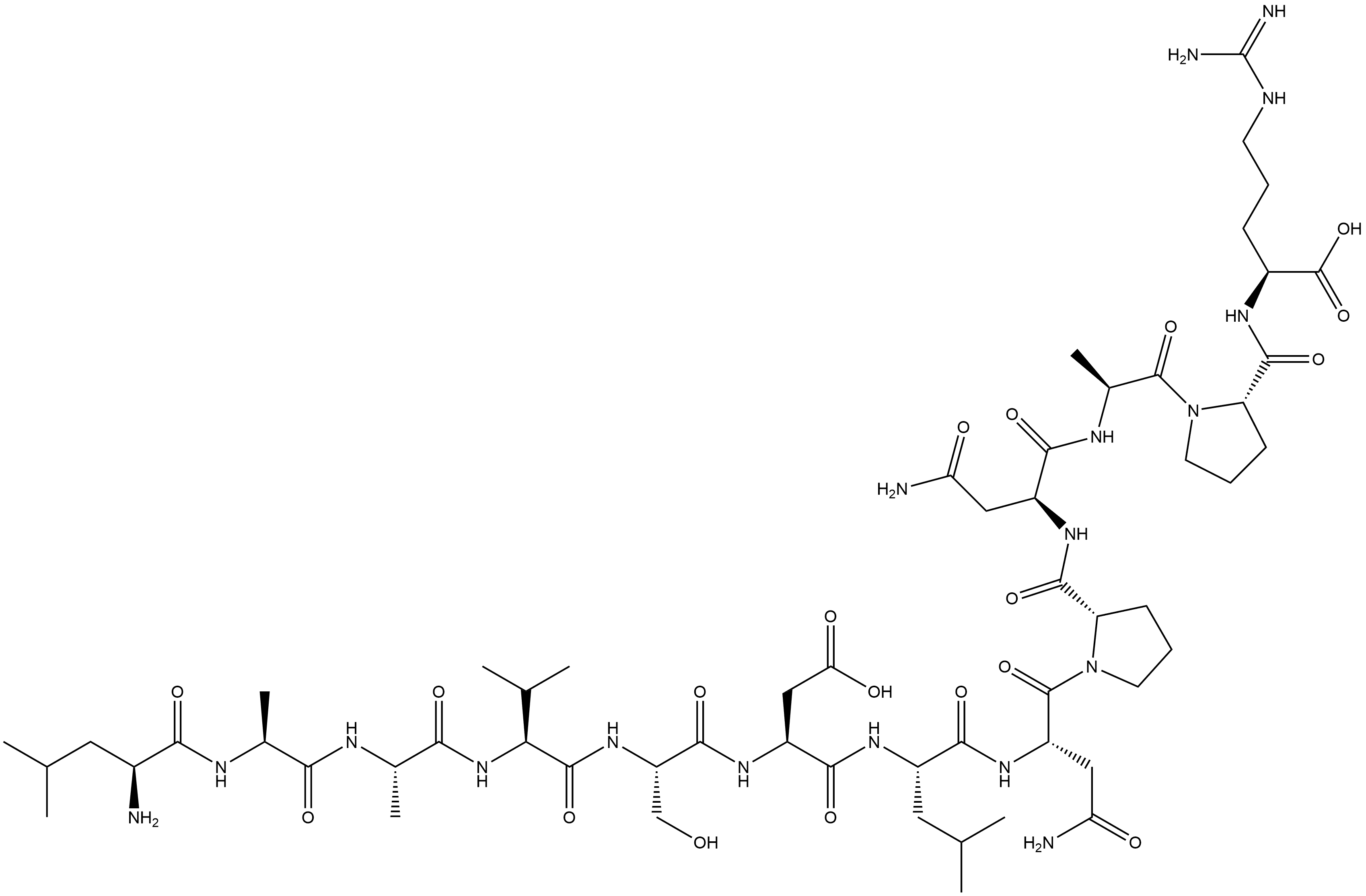 H-Leu-Ala-Ala-Val-Ser-Asp-Leu-Asn-Pro-Asn-Ala-Pro-Arg-OH Structure