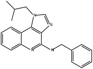 1H-Imidazo[4,5-c]quinolin-4-amine, 1-(2-methylpropyl)-N-(phenylmethyl)- Structure