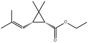 Cyclopropanecarboxylic acid, 2,2-dimethyl-3-(2-methyl-1-propen-1-yl)-, ethyl ester, (1R,3S)- 구조식 이미지