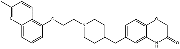 2H-1,4-Benzoxazin-3(4H)-one, 6-[[1-[2-[(2-methyl-5-quinolinyl)oxy]ethyl]-4-piperidinyl]methyl]- Structure