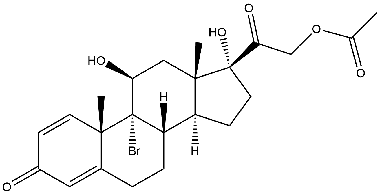 Pregna-1,4-diene-3,20-dione, 21-(acetyloxy)-9-bromo-11,17-dihydroxy-, (11β)- Structure