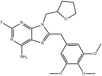 9H-Purin-6-amine, 2-fluoro-9-[(tetrahydro-2-furanyl)methyl]-8-[(3,4,5-trimethoxyphenyl)methyl]- Structure