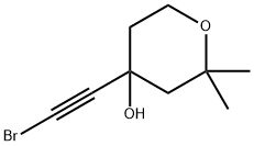 2,2-Dimethyl-4-bromoethynyl-tetrahydropyran-4-ole Structure