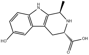 1H-Pyrido[3,4-b]indole-3-carboxylic acid, 2,3,4,9-tetrahydro-6-hydroxy-1-methyl-, (1R,3S)- 구조식 이미지