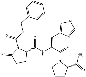 L-Prolinamide, 5-oxo-1-[(phenylmethoxy)carbonyl]-L-prolyl-L-histidyl- Structure