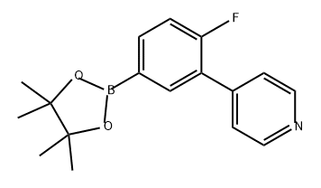 Pyridine, 4-[2-fluoro-5-(4,4,5,5-tetramethyl-1,3,2-dioxaborolan-2-yl)phenyl]- Structure