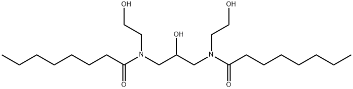 Octanamide, N,N'-(2-hydroxy-1,3-propanediyl)bis[N-(2-hydroxyethyl)- Structure