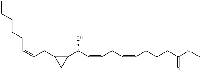 5,8-Decadienoic acid, 10-hydroxy-10-[2-(2Z)-2-octen-1-ylcyclopropyl]-, methyl ester, (5Z,8Z,10R)- 구조식 이미지