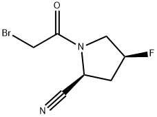 2-Pyrrolidinecarbonitrile, 1-(2-bromoacetyl)-4-fluoro-, (2S,4S)- Structure