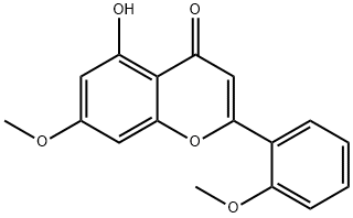 4H-1-Benzopyran-4-one, 5-hydroxy-7-methoxy-2-(2-methoxyphenyl)- 구조식 이미지