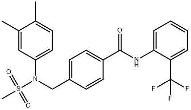 Benzamide, 4-[[(3,4-dimethylphenyl)(methylsulfonyl)amino]methyl]-N-[2-(trifluoromethyl)phenyl]- Structure
