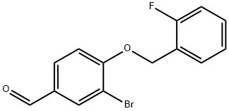 Benzaldehyde, 3-bromo-4-[(2-fluorophenyl)methoxy]- Structure