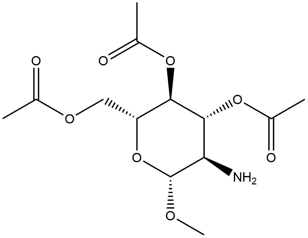 β-D-Glucopyranoside, methyl 2-amino-2-deoxy-, 3,4,6-triacetate Structure