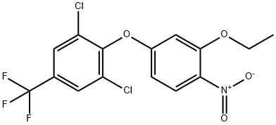 1,3-dichloro-2-(3-ethoxy-4-nitrophenoxy)-5-(trifluo romethyl)benzene 구조식 이미지