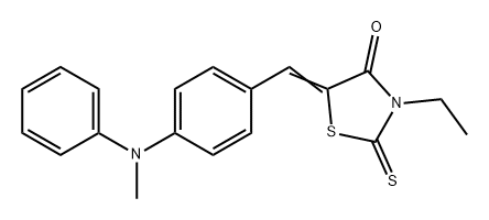 4-Thiazolidinone, 3-ethyl-5-[[4-(methylphenylamino)phenyl]methylene]-2-thioxo- 구조식 이미지