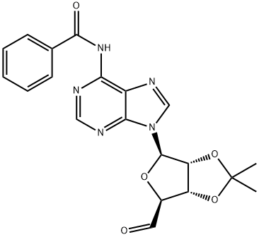 Adenosine, N-benzoyl-5'-deoxy-2',3'-O-(1-methylethylidene)-5'-oxo- Structure