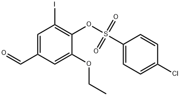 2-ethoxy-4-formyl-6-iodophenyl 4-chloro-1-benzenesulfonate Structure