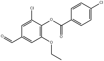 2-Chloro-6-ethoxy-4-formylphenyl 4-chlorobenzoate Structure