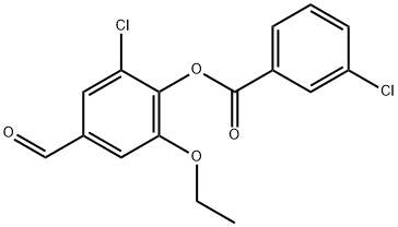 2-Chloro-6-ethoxy-4-formylphenyl 3-chlorobenzoate Structure