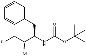 Carbamic acid, [(1R,2S)-3-chloro-2-hydroxy-1-(phenylmethyl)propyl]-, 1,1-dimethylethyl ester (9CI) Structure