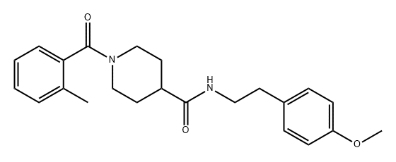 4-Piperidinecarboxamide, N-[2-(4-methoxyphenyl)ethyl]-1-(2-methylbenzoyl)- Structure