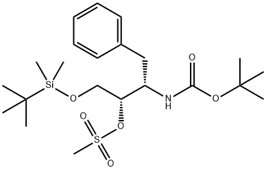 Carbamic acid, [(1S,2S)-3-[[(1,1-dimethylethyl)dimethylsilyl]oxy]-2-[(methylsulfonyl)oxy]-1-(phenylmethyl)propyl]-, 1,1-dimethylethyl ester (9CI) Structure
