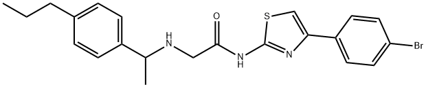 Acetamide, N-[4-(4-bromophenyl)-2-thiazolyl]-2-[[1-(4-propylphenyl)ethyl]amino]- Structure