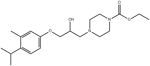 1-Piperazinecarboxylic acid, 4-[2-hydroxy-3-[3-methyl-4-(1-methylethyl)phenoxy]propyl]-, ethyl ester Structure