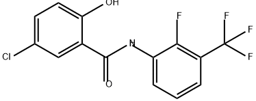 Benzamide, 5-chloro-N-[2-fluoro-3-(trifluoromethyl)phenyl]-2-hydroxy- Structure