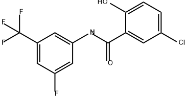 Benzamide, 5-chloro-N-[3-fluoro-5-(trifluoromethyl)phenyl]-2-hydroxy- Structure