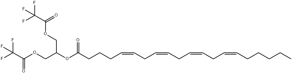 5,8,11,14-Eicosatetraenoic acid, 2-[(2,2,2-trifluoroacetyl)oxy]-1-[[(2,2,2-trifluoroacetyl)oxy]methyl]ethyl ester, (5Z,8Z,11Z,14Z)- Structure