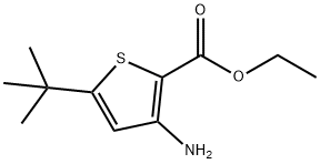 2-Thiophenecarboxylic acid, 3-amino-5-(1,1-dimethylethyl)-, ethyl ester 구조식 이미지