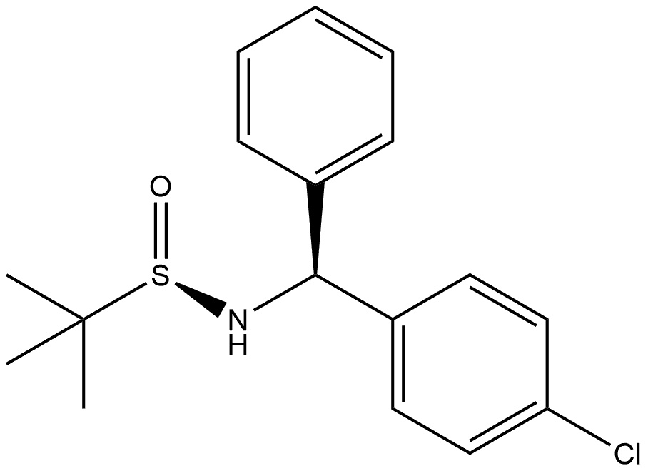 2-Propanesulfinamide, N-[(S)-(4-chlorophenyl)phenylmethyl]-2-methyl-, [S(R)]- 구조식 이미지