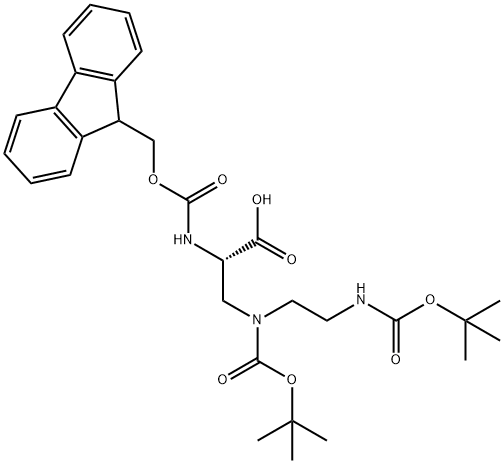 10-Oxa-2,5,8-triazadodecanoic acid, 3-carboxy-5-[(1,1-dimethylethoxy)carbonyl]-11,11-dimethyl-9-oxo-, 1-(9H-fluoren-9-ylmethyl) ester, (3S)- (9CI) Structure